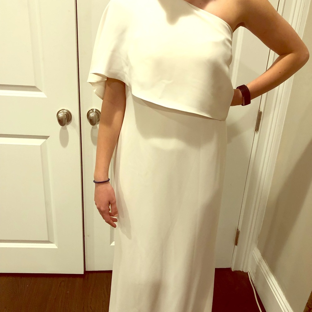 Carmen Marc Valvo white Ivory evening gown 12